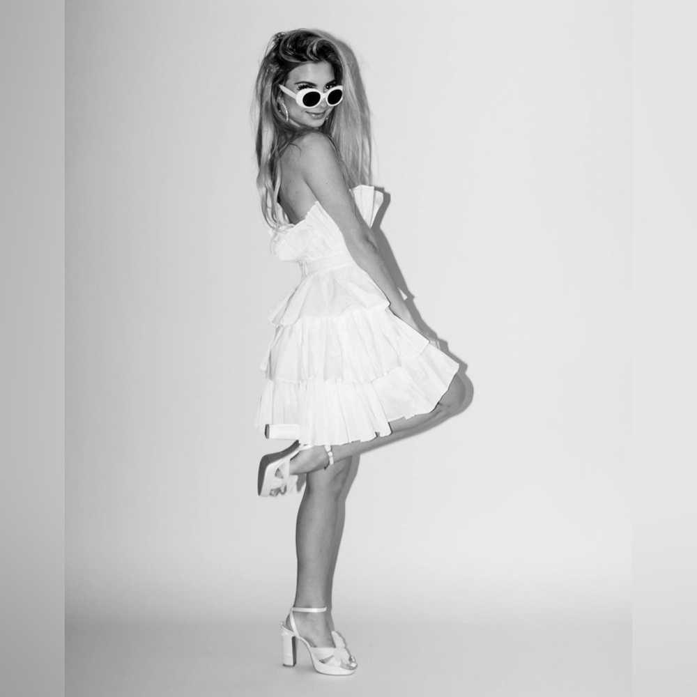 Little White Dress - Kate Mini Pleated